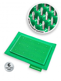 Массажер медицинский Аппликатор Кузнецова металло-магнитный на мягкой подложке 15х22см, зеленый